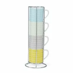 Dunelm Set Of 4 Geo Skandi Stackable Mugs 7 Dunelm Set Of 4 Geo Skandi Stackable Mugs -dining room furniture Shop 1000050491 alt05