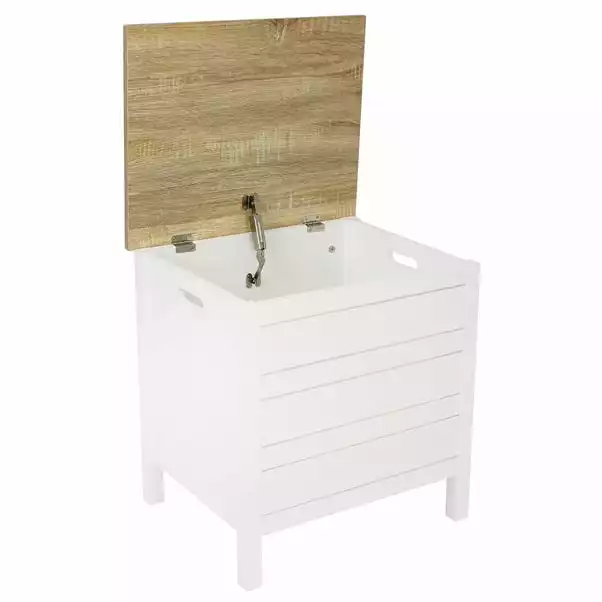 Lloyd Pascal Amalfi White Laundry Hamper 5 Lloyd Pascal Amalfi White Laundry Hamper - Image 3