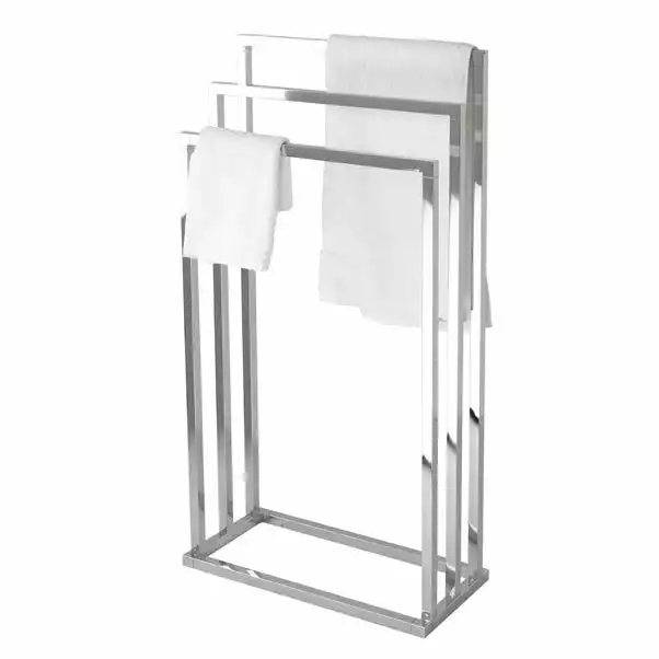 Lloyd Pascal Chrome 3 Rail Towel Stand 4 Lloyd Pascal Chrome 3 Rail Towel Stand - Image 2