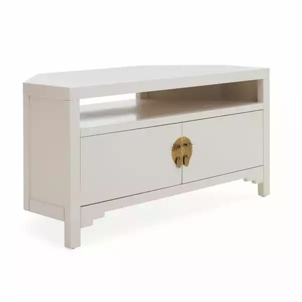Dunelm Hanna Oyster Corner TV Stand 4 Dunelm Hanna Oyster Corner TV Stand - Image 2