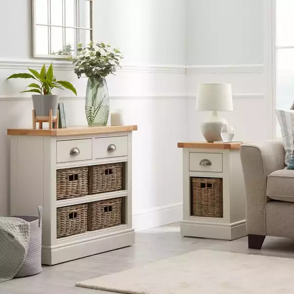 Dunelm Compton Ivory Console Table With Baskets 4 Dunelm Compton Ivory Console Table With Baskets - Image 2