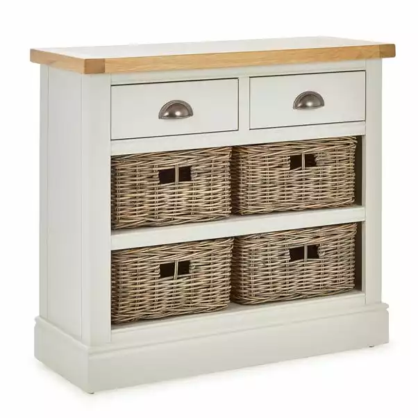 Dunelm Compton Ivory Console Table With Baskets 5 Dunelm Compton Ivory Console Table With Baskets - Image 3