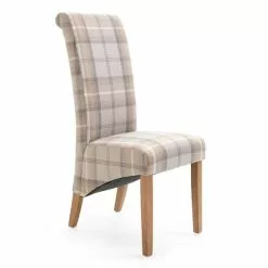 Dunelm Chester Set Of 2 Dining Chairs Natural Woven Check -dining room furniture Shop 1000157944 alt01