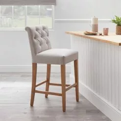 Dunelm Newbury Bar Stool Natural Linen 10 Dunelm Newbury Bar Stool Natural Linen -dining room furniture Shop 1000157975 alt01