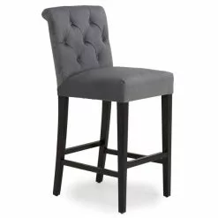 Dunelm Newbury Bar Stool Grey Velvet -dining room furniture Shop 1000157976 alt02