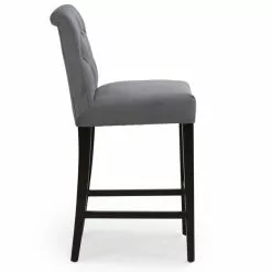Dunelm Newbury Bar Stool Grey Velvet -dining room furniture Shop 1000157976 alt03