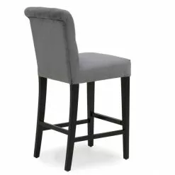 Dunelm Newbury Bar Stool Grey Velvet -dining room furniture Shop 1000157976 alt04