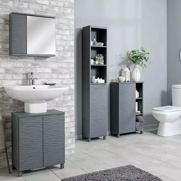 Lloyd Pascal Grey Wave Tall Cabinet 6 Lloyd Pascal Grey Wave Tall Cabinet - Image 4