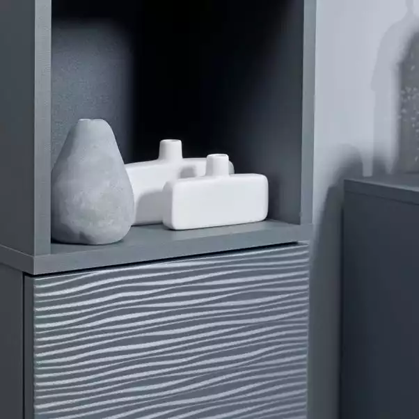 Lloyd Pascal Grey Wave Tall Cabinet 8 Lloyd Pascal Grey Wave Tall Cabinet - Image 6