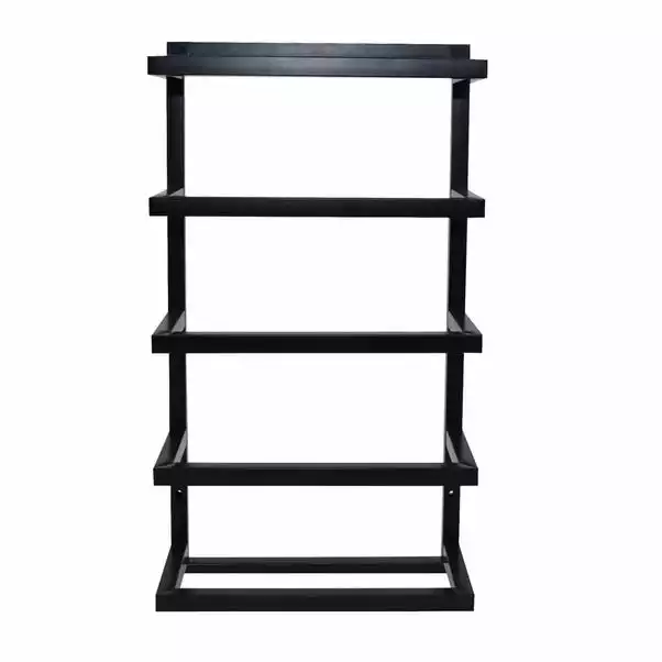 Lloyd Pascal Matt Black 5 Tier Wall Towel Rack 4 Lloyd Pascal Matt Black 5 Tier Wall Towel Rack - Image 2