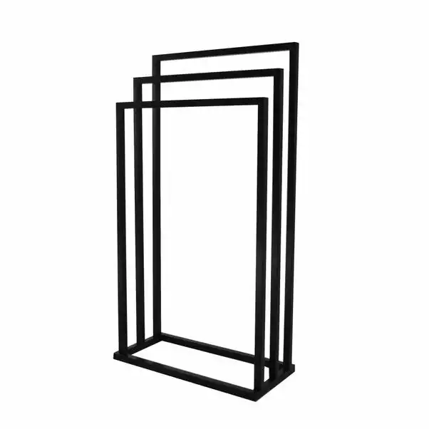 Lloyd Pascal Black 3 Rail Free Standing Towel Holder 4 Lloyd Pascal Black 3 Rail Free Standing Towel Holder - Image 2