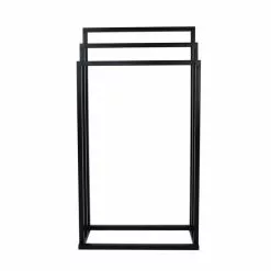 Lloyd Pascal Black 3 Rail Free Standing Towel Holder 9 Lloyd Pascal Black 3 Rail Free Standing Towel Holder -dining room furniture Shop 1000161863 alt03