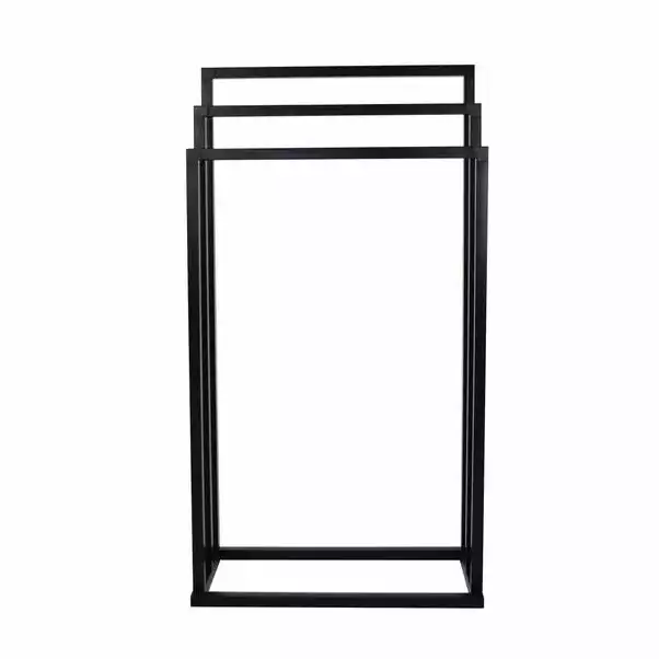 Lloyd Pascal Black 3 Rail Free Standing Towel Holder 6 Lloyd Pascal Black 3 Rail Free Standing Towel Holder - Image 4