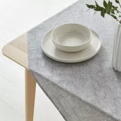 Dunelm Grey Wipe Clean Tablecloth -dining room furniture Shop 1000163519 alt03