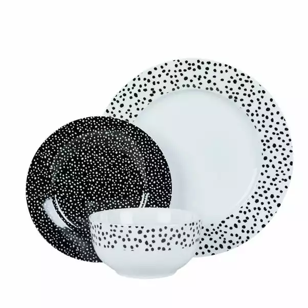 Dunelm Dottie Black 12 Piece Dinner Set 5 Dunelm Dottie Black 12 Piece Dinner Set - Image 3
