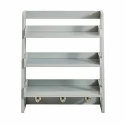 Lloyd Pascal Jasper Grey Wall Mounted Shelves With Chrome Hooks -dining room furniture Shop 1000182101 alt03