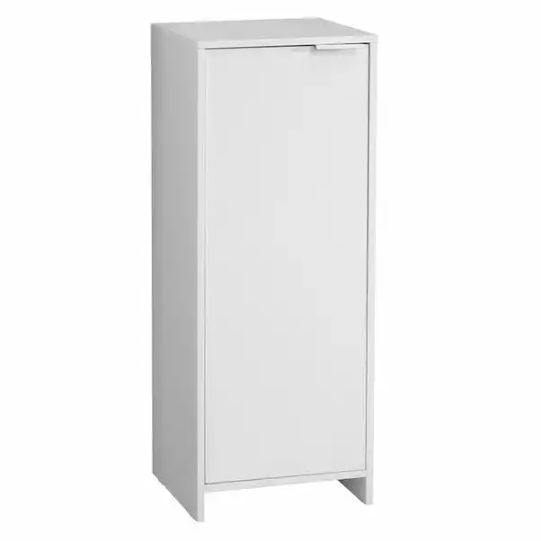 Lloyd Pascal Jaxon White Single Door Floor Cabinet With Adjustable Shelf 6 Lloyd Pascal Jaxon White Single Door Floor Cabinet With Adjustable Shelf - Image 4