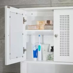 Lloyd Pascal Palermo Cane White Wall Mirror Cabinet -dining room furniture Shop 1000185508 alt03