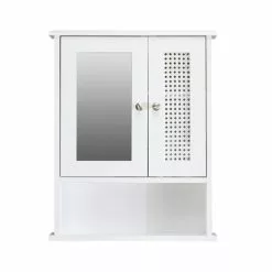 Lloyd Pascal Palermo Cane White Wall Mirror Cabinet -dining room furniture Shop 1000185508 alt04