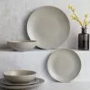 Dunelm Stoneware Grey Matte 12 Piece Dinner Set -dining room furniture Shop 30651551
