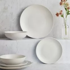Dunelm Stoneware Natural Matte 12 Piece Dinner Set