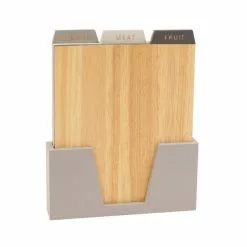 Dunelm Set Of 3 Wooden Chopping Boards With Stand
