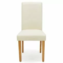 Dunelm Hugo Set Of 2 Faux Leather Cream Dining Chairs -dining room furniture Shop 30662752 alt03