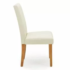 Dunelm Hugo Set Of 2 Faux Leather Cream Dining Chairs -dining room furniture Shop 30662752 alt04