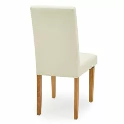 Dunelm Hugo Set Of 2 Faux Leather Cream Dining Chairs -dining room furniture Shop 30662752 alt05