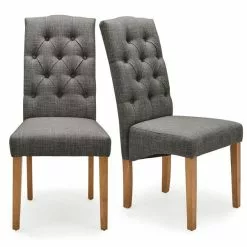 Dunelm Darcy Set Of 2 Dining Chairs Charcoal