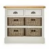 Dunelm Compton Ivory Console Table With Baskets -dining room furniture Shop 30666562