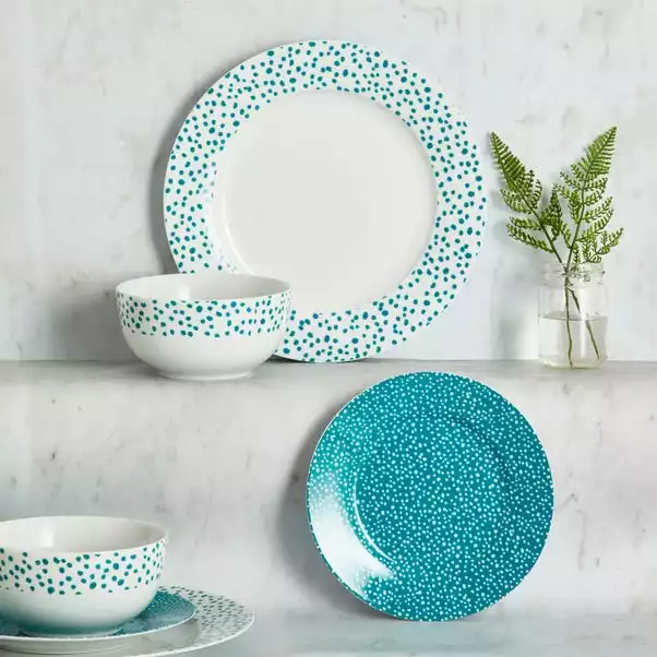 Dunelm Dottie Teal 12 Piece Dinner Set 3 Dunelm Dottie Teal 12 Piece Dinner Set