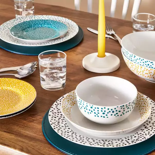 Dunelm Dottie Teal 12 Piece Dinner Set 4 Dunelm Dottie Teal 12 Piece Dinner Set - Image 2