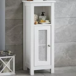 Lloyd Pascal Palermo Cane White Single Door Cabinet