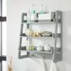 Lloyd Pascal Jasper Grey Wall Mounted Shelves With Chrome Hooks -dining room furniture Shop 30714005