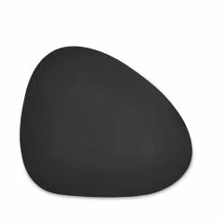 Hotel Set Of 2 Black Faux Leather Pebble Placemats -dining room furniture Shop 30729322 alt01