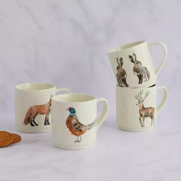 Dunelm Set Of 4 Woodland Stackable Mugs 3 Dunelm Set Of 4 Woodland Stackable Mugs