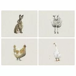 Dunelm Set Of 4 Homestead Cork Back Placemats