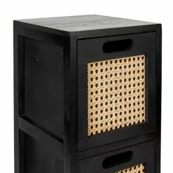 Dunelm French Cane Black 2 Drawer Unit -dining room furniture Shop 30747344 alt04