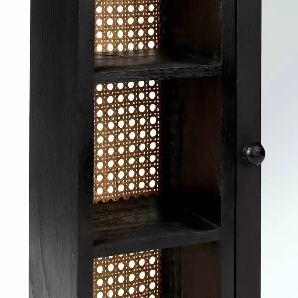 Dunelm French Cane Black Mirror Cabinet 6 Dunelm French Cane Black Mirror Cabinet - Image 4