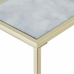 Dunelm Sullivan Gold Marble Effect Wide Slim Console -dining room furniture Shop 30753021 alt03