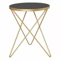 Dunelm Zoey Black Top Gold Effect Side Table -dining room furniture Shop 30756925 alt02