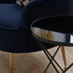 Dunelm Zoey Black Top Side Table -dining room furniture Shop 30764038 alt01