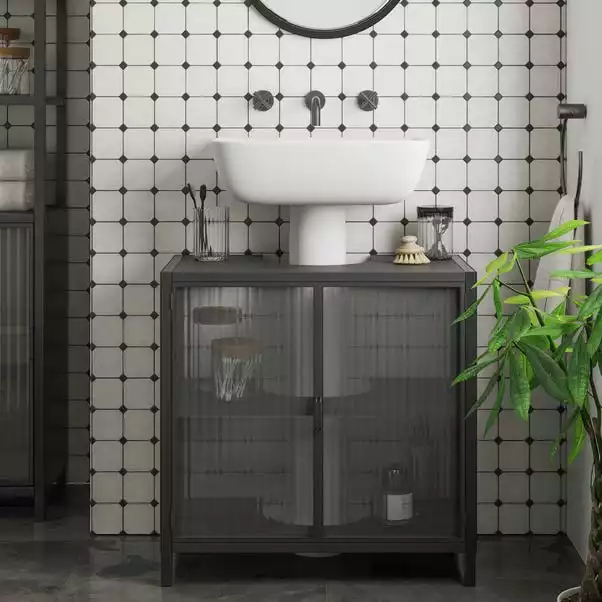 Dunelm Stannis Reeded Glass Under Sink Unit 3 Dunelm Stannis Reeded Glass Under Sink Unit