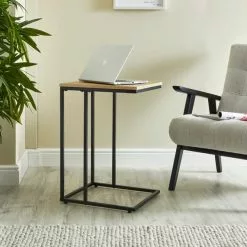 Dunelm Charlie Oak Effect C-Shaped Side Table 9 Dunelm Charlie Oak Effect C-Shaped Side Table -dining room furniture Shop 30765711 alt01