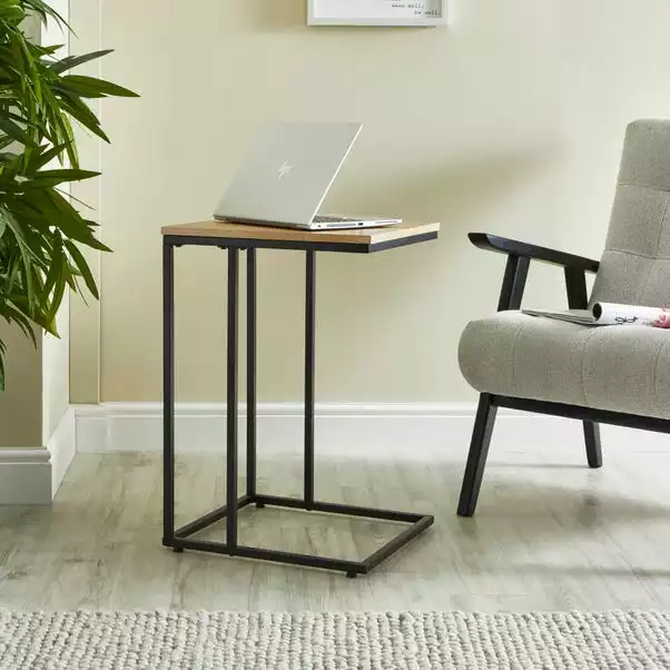 Dunelm Charlie Oak Effect C-Shaped Side Table 4 Dunelm Charlie Oak Effect C-Shaped Side Table - Image 2