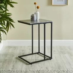 Dunelm Charlie Concrete Effect C-Shaped Side Table 10 Dunelm Charlie Concrete Effect C-Shaped Side Table -dining room furniture Shop 30765713 alt02
