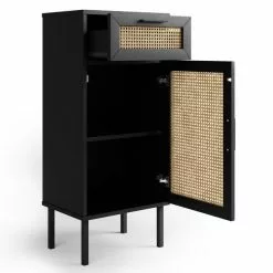 Dunelm Winslow Medium Cabinet Black Rattan -dining room furniture Shop 30766710 alt04