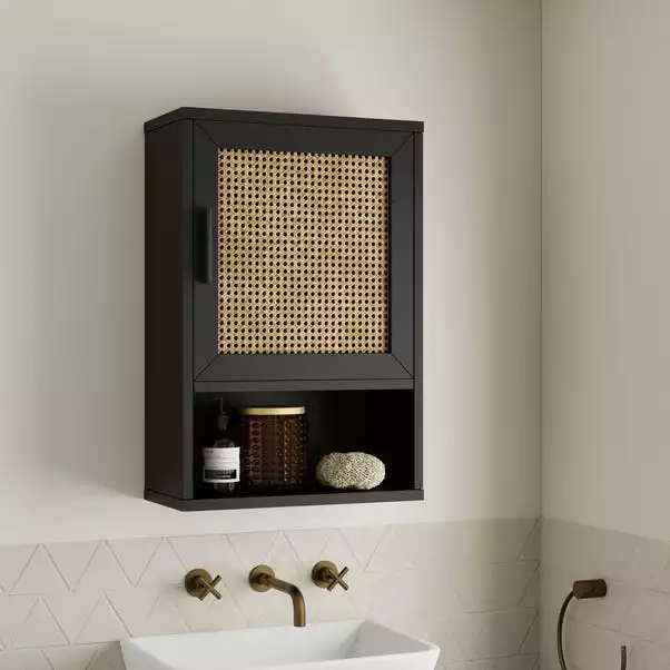 Dunelm Winslow Wall Cabinet Black Rattan 3 Dunelm Winslow Wall Cabinet Black Rattan