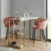 Dunelm Kendall Bar Table White Faux Marble -dining room furniture Shop 30769219